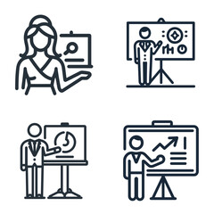 Person presenting on screen with charts and graphics for analysis  