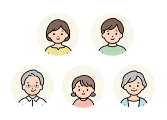 家族のアイコンのイラスト素材