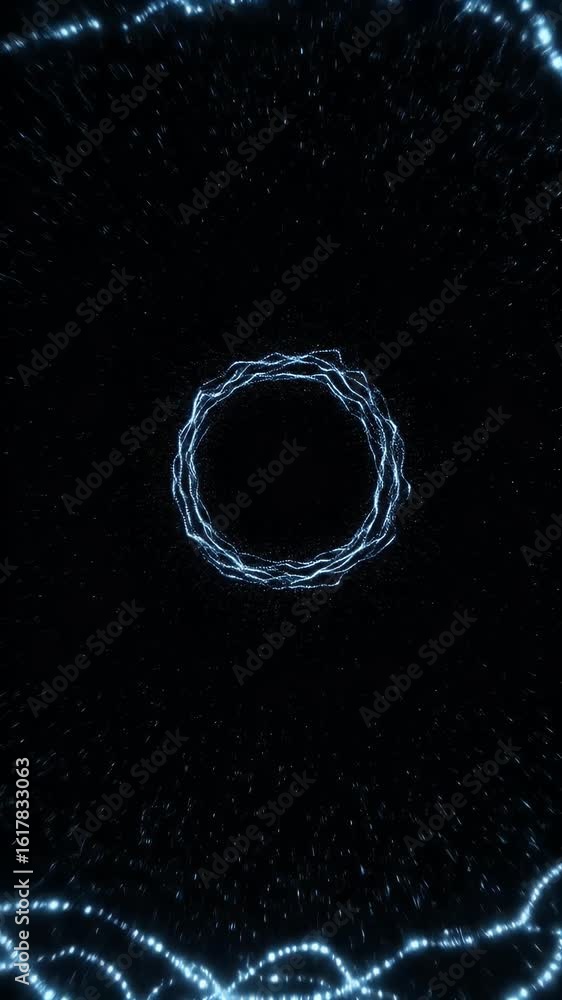 Aufkleber abstract digital blue energy circle motion loop background animation
