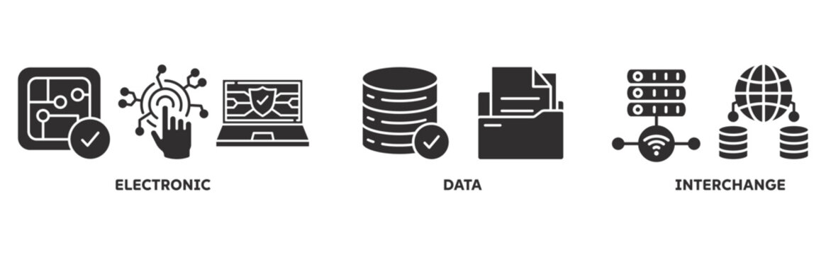 EDI icon set illustration concept with icon of electronic, data, interchange