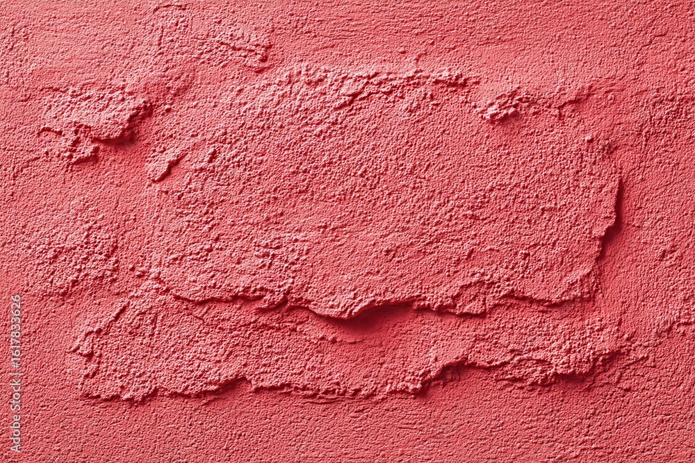 Poster red textured wall with a rough, uneven surface and stucco details. use as backdrop for artistic or g