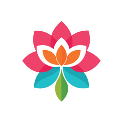 abstract flower icons set