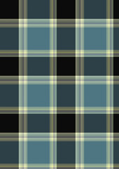 Seamless Teal Black and Beige Plaid Pattern Texture