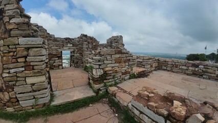 Crumbled Walls and Architectural Ruins of Rana Kumbha Palace, Chittorgarh Fort Complex