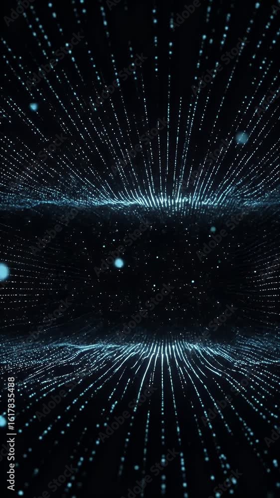 Poster abstract digital motion graphics blue particle background for 3d presentation