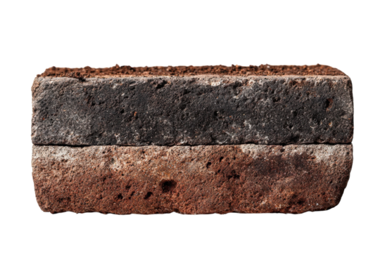 Two stacked bricks texture detail architecture brown orange material construction house home