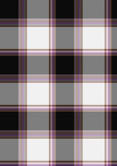 Seamless Black White Grey and Purple Plaid Pattern Texture