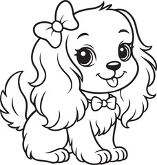 Dog Silhouette , Dog Silhouette Coloring Page, Printable Black and White Illustration