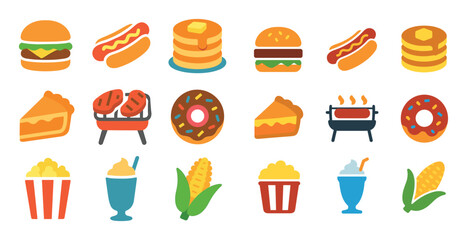 USA Cuisine Icons