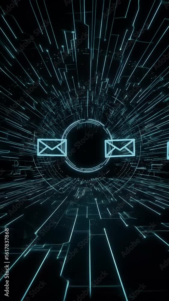 Poster abstract email communication digital data transfer animation background
