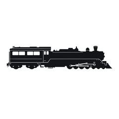 Fototapeta premium Vintage steam locomotive silhouette vector for railroad transportation