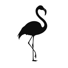 Fototapeta premium Pink flamingo vector illustration, a tropical bird silhouette in nature