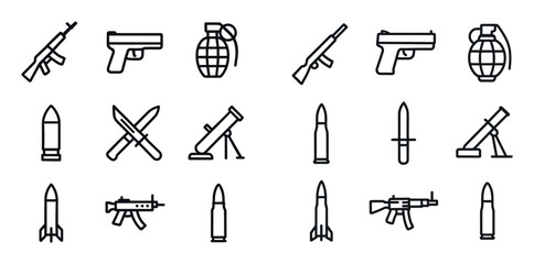 Obraz premium Minimalist War Icons