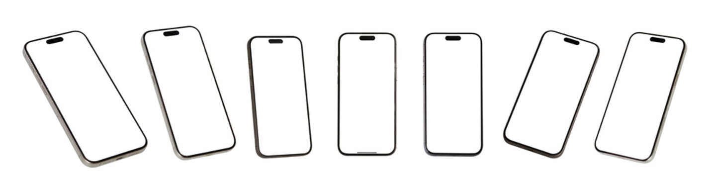 Smart phone Mockup new generation isolated screen Transparent of PNG image for Infographic Business web site design app advertise Mobile phone app user experience UX or app UX