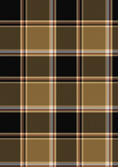 Seamless Brown and Black Plaid Pattern for Fabric Design