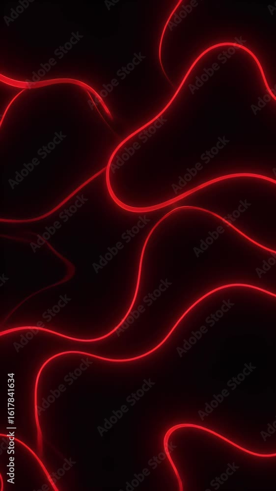 Poster abstract glowing red lines on black background digital 3d animation