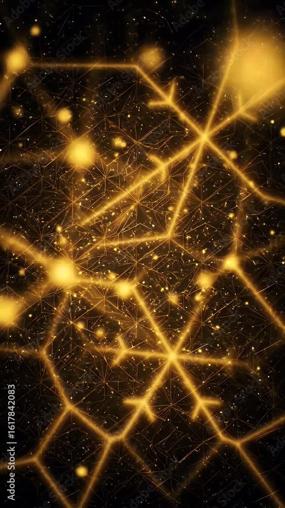 Poster abstract gold particle light background with glowing glitter sparkles
