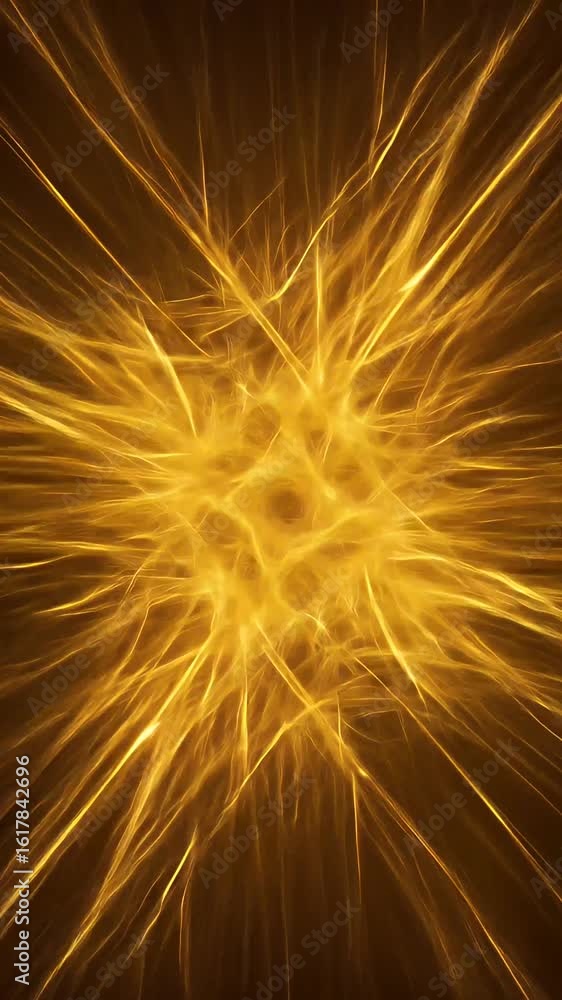 Poster abstract golden explosion with light rays on dark background