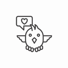 bird love chat icon sign vector