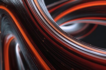 Abstract 3d rendering of twisted lines. Modern background design, illustration of a futuristic shape