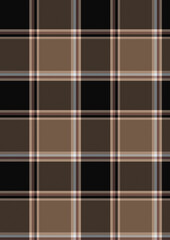 Seamless Brown and Black Plaid Pattern Texture for Fashion Design