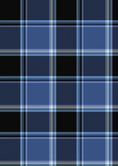 Seamless Blue and Black Plaid Pattern for Textile Design