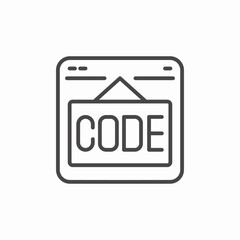 browser code sign icon sign vector
