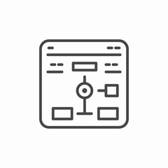 browser flowchart diagram icon sign vector