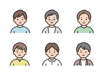 様々な男性のアイコンのイラスト素材