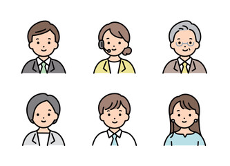 様々なビジネスパーソンのアイコンのイラスト素材