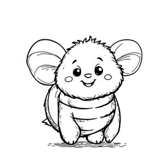 Obraz premium A cute cartoon mouse character with a flower and cheese, a funny small animal illustration