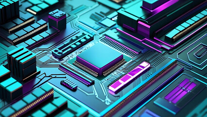 Gradient AI Circuitry Background: Futuristic Tech Flow, Isometric Circuit Board Background: 3D AI Tech Visuals, Monochrome AI Circuitry: Sleek High-Tech Background, generative ai
