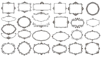 Collection of ornate decorative frames