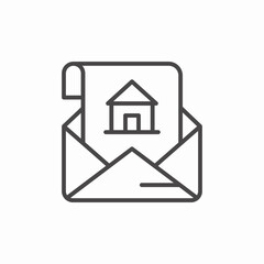 envelope with house inside icon sign vector
