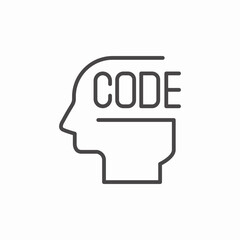 head code mind icon sign vector