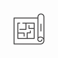 house plan icon sign vector