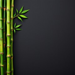 An image featuring verdant bamboo shoots as a frame border, set against negative space to allow for various layouts