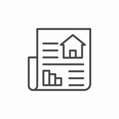 house with chart icon sign vector