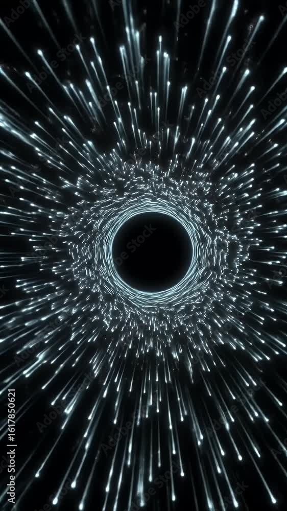 Poster abstract motion particle tunnel design with light energy background