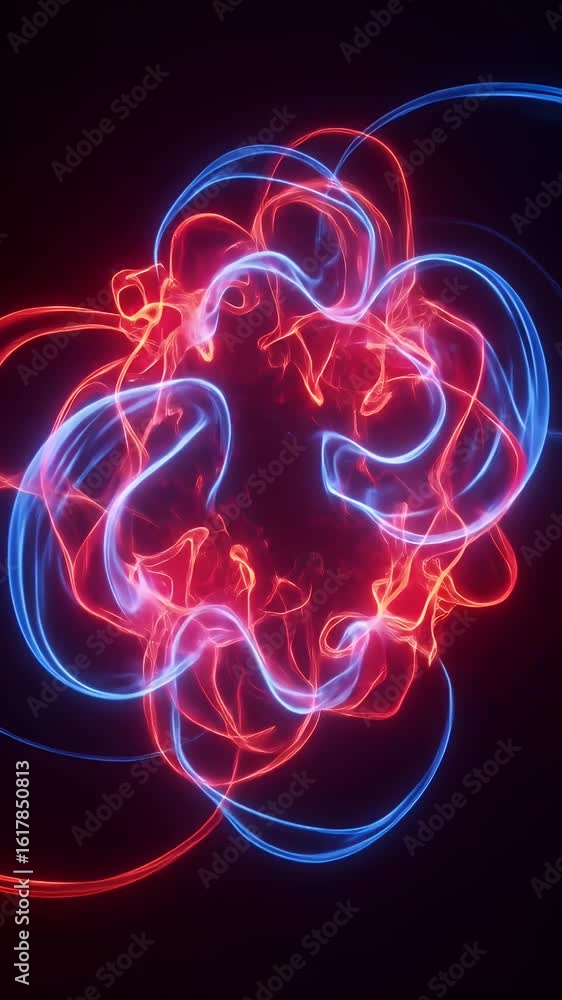 Poster abstract neon glowing energy loop motion animation background