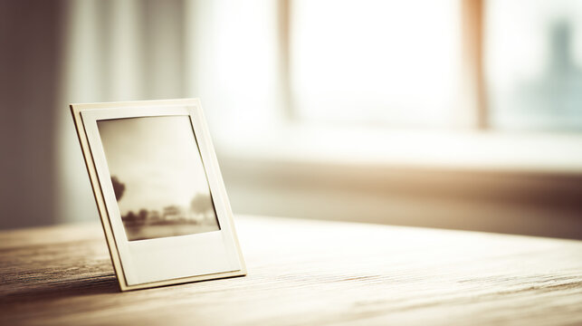 Vintage paper tag floating in blue space with abstract texture, minimalist design concept.