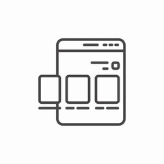 multiple app screens icon sign vector