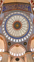 Naklejka premium Ornate dome interior, intricate patterns