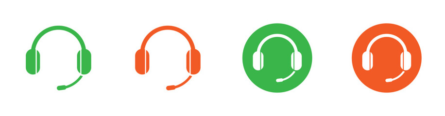 Headphone icon for audio interface, calls, customer support center.
