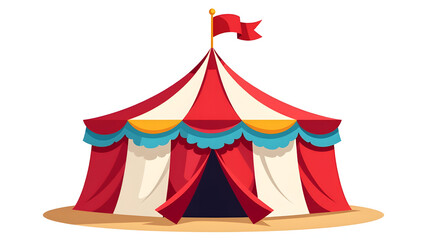 Red And White Circus Tent Illustration