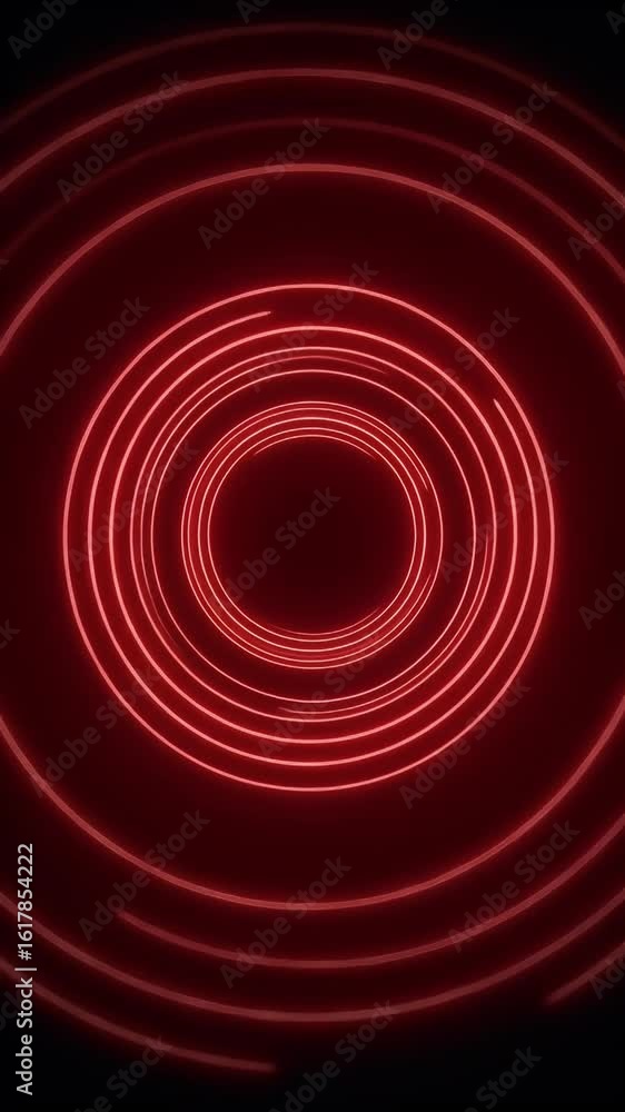 Poster abstract red glowing animated circle pattern against black background