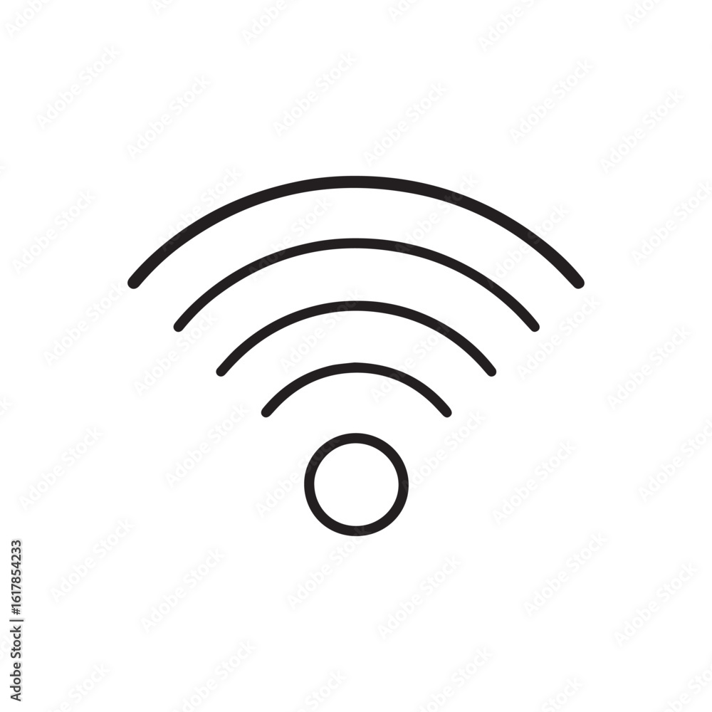 Poster wi-fi signal icon – minimal vector for connectivity, wireless network, internet access, tech ui
