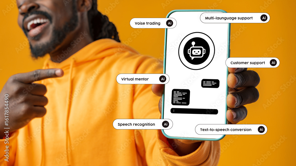 Aufkleber innovative technology application showcasing advancements in artificial intelligence for customer su