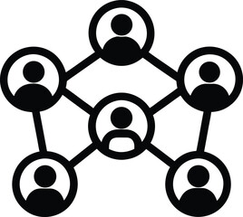 Black and white network of connected people icons on white background connection social network