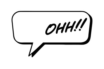 Comic book speech bubble with the word ohh in a distressed font